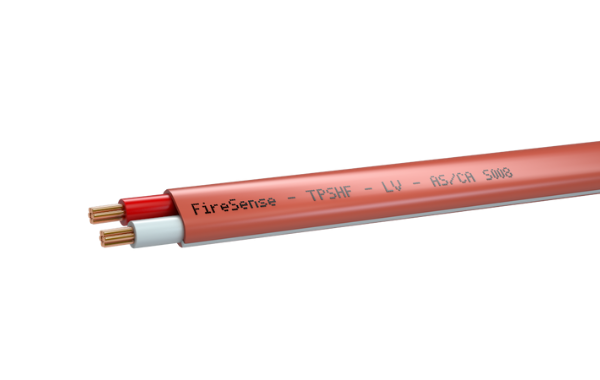 Red TPS Halogen Free - 1.50mm 2 Core - Flat White Stripe (500m)