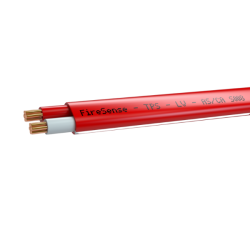 Red TPS - 1.50mm 2 Core - Flat White Stripe (500m)